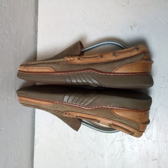 Tommy Bahama Mens 11.5 Olive Brown Suede Leather Loafers Slip On Shoes - Picture 6 of 10